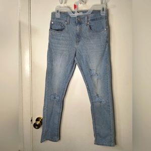 Levi's Denizen Taper Distressed Blue Jeans Size 14 Regular Big Kids
